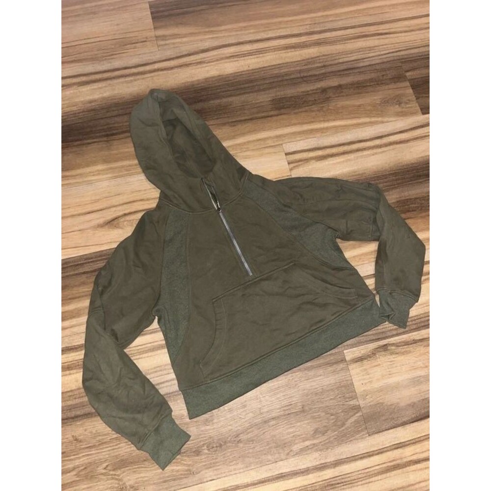 Trendy Queen Olive Green cropped hoodie